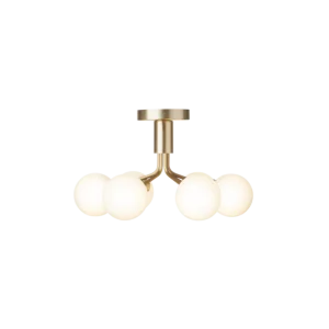 Apiales 6 Ceiling ljuskrona, brushed brass / opal • NUURA