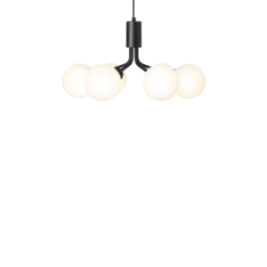 Apiales 6 ljuskrona, satin black / opal • NUURA