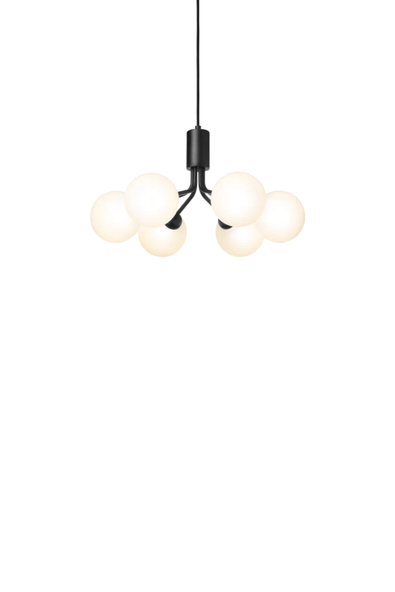 Apiales 6 ljuskrona, satin black / opal • NUURA - Bild 4