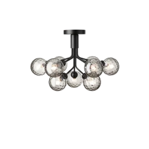 Apiales 9 Ceiling ljuskrona, satin black / optic smoked • NUURA