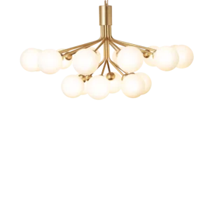 Apiales 18 ljuskrona, brushed brass / opal • NUURA