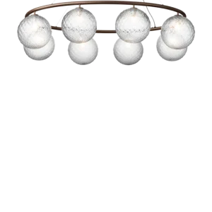 Miira 8 Oval ljuskrona, dark bronze / optic clear • NUURA